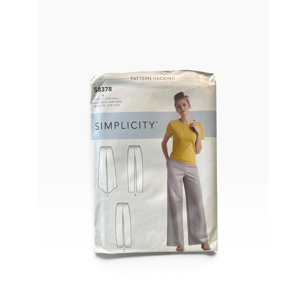 Simplicity S8378 Misses' Knit Pants XXS-XXL Modern Pattern Hacking Uncut